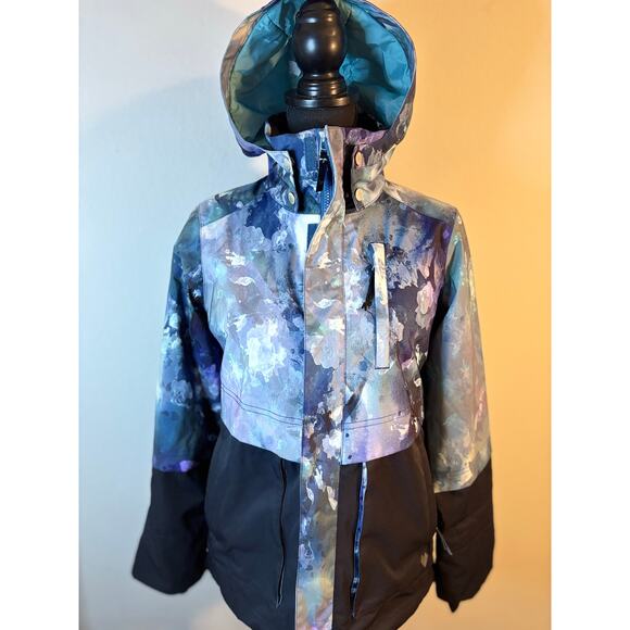 OBERMEYER Teen McKenna Jacket Multicolor artistic print & black color blocks - Picture 1 of 8